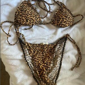 2000s Y2K Leopard Print Bikini